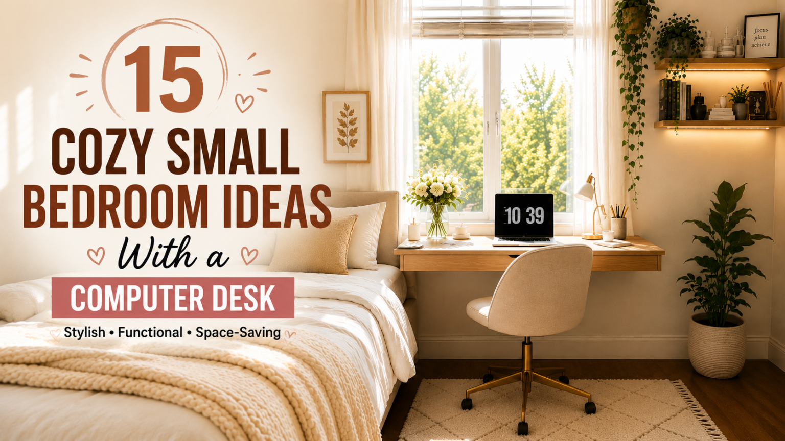 15 Cozy Small Bedroom Ideas With a Computer Desk cozy small bedroom ideas with stylish computer desk